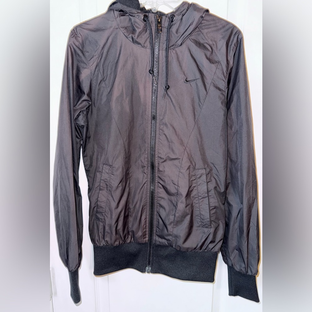Nike Black Hooded Windbreaker Jacket Size XS
